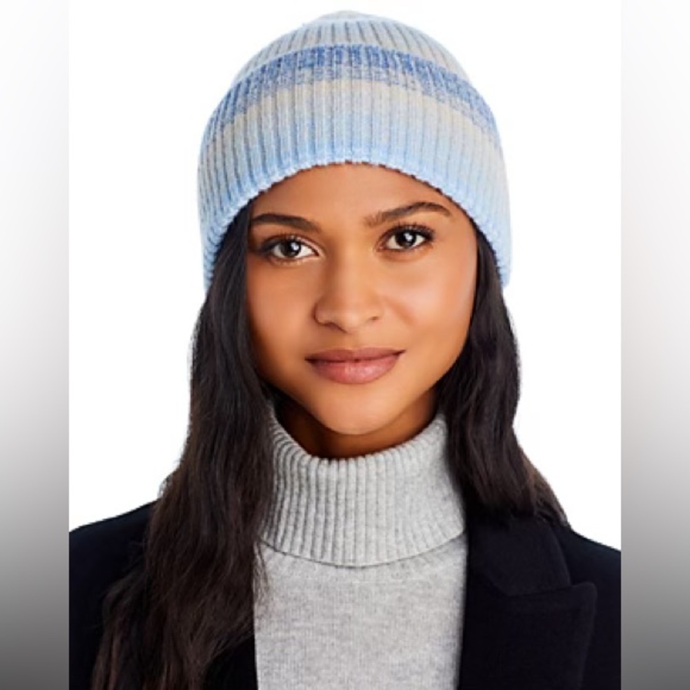Aqua Ribbed Ombre Knit Beanie - 100% Exclusive